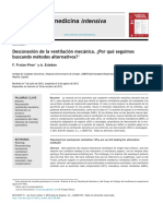 Desconexi N de La Ventilaci N Mec Nica Por Qu Seguimos Buscando M Todos Alternativos - 2013 - Medicina Intensiva PDF