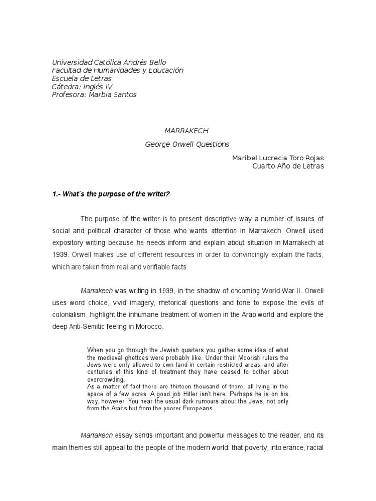 Figurative language in marrakech picture