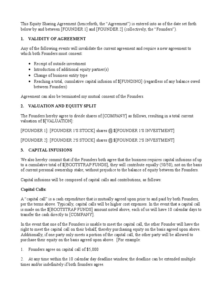 Founders Shareholder Agreement Template