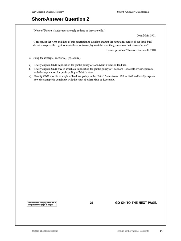 AP Us History Sample Responses Saq 2 PDF Psychological Concepts