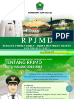 Presentasi RPJMD Kota Malang 2013-2018 Walikota