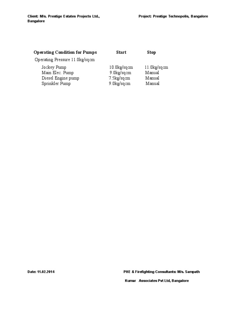 Operating Condition For Pumps | PDF | Technology & Engineering