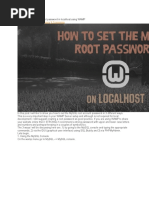 How To Set The MySQL Root Password in Localhost Using WAMP