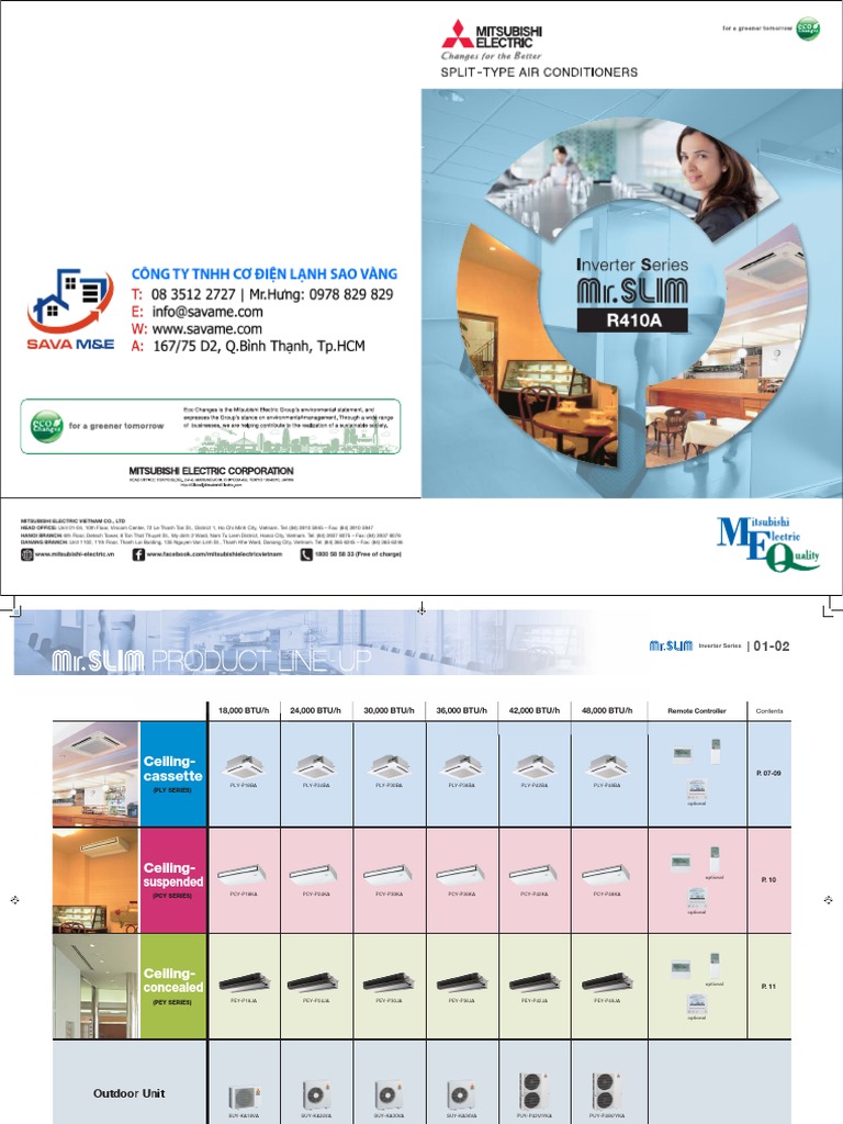 Mr Slim Inverter R410a Catalogue Mitsubishi Electric Air