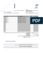 Sales Invoice Calculating Total Blue