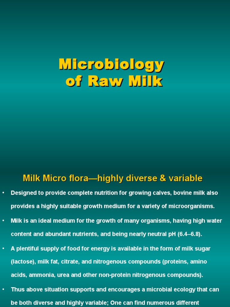 Microbiology and Microflora of Raw Milk | PDF | Antimicrobial ...