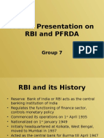 A Brief Presentation On Rbi and Pfrda: Group 7