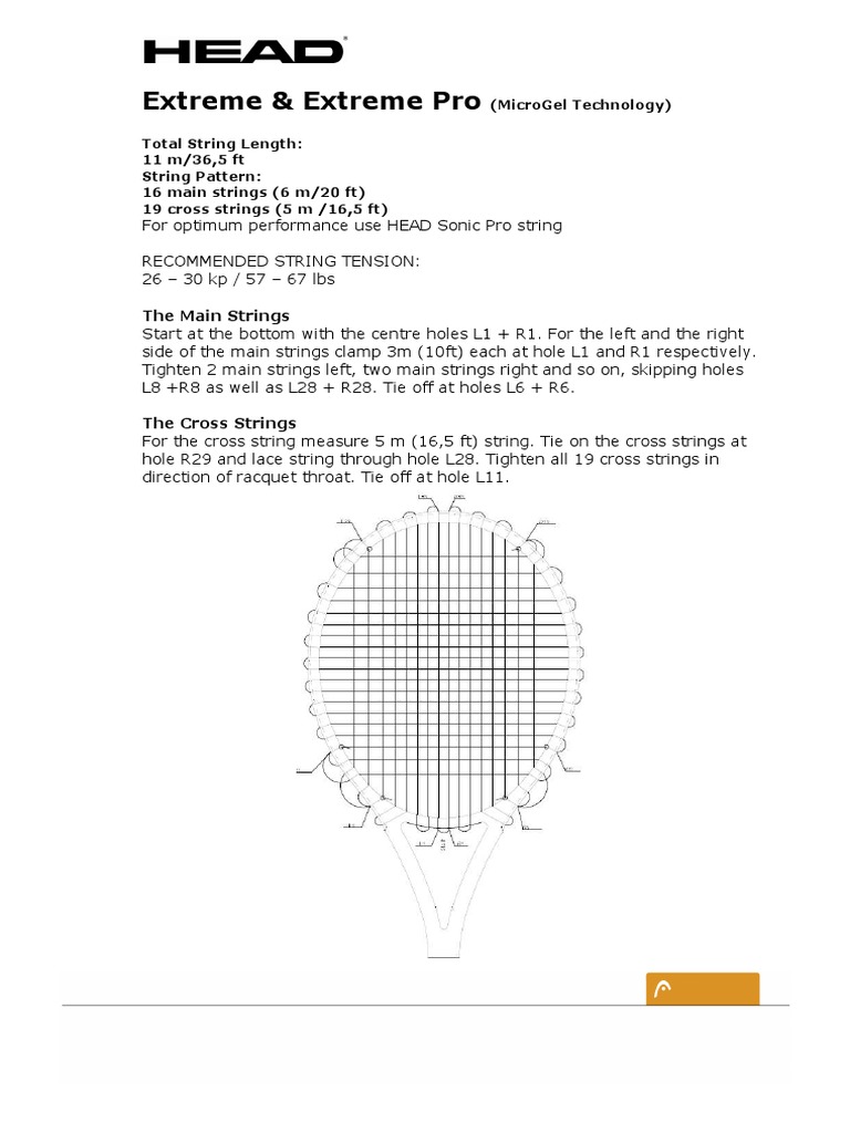 Tennis Racket Stringing Instructions 2007 PDF Racquet Sports
