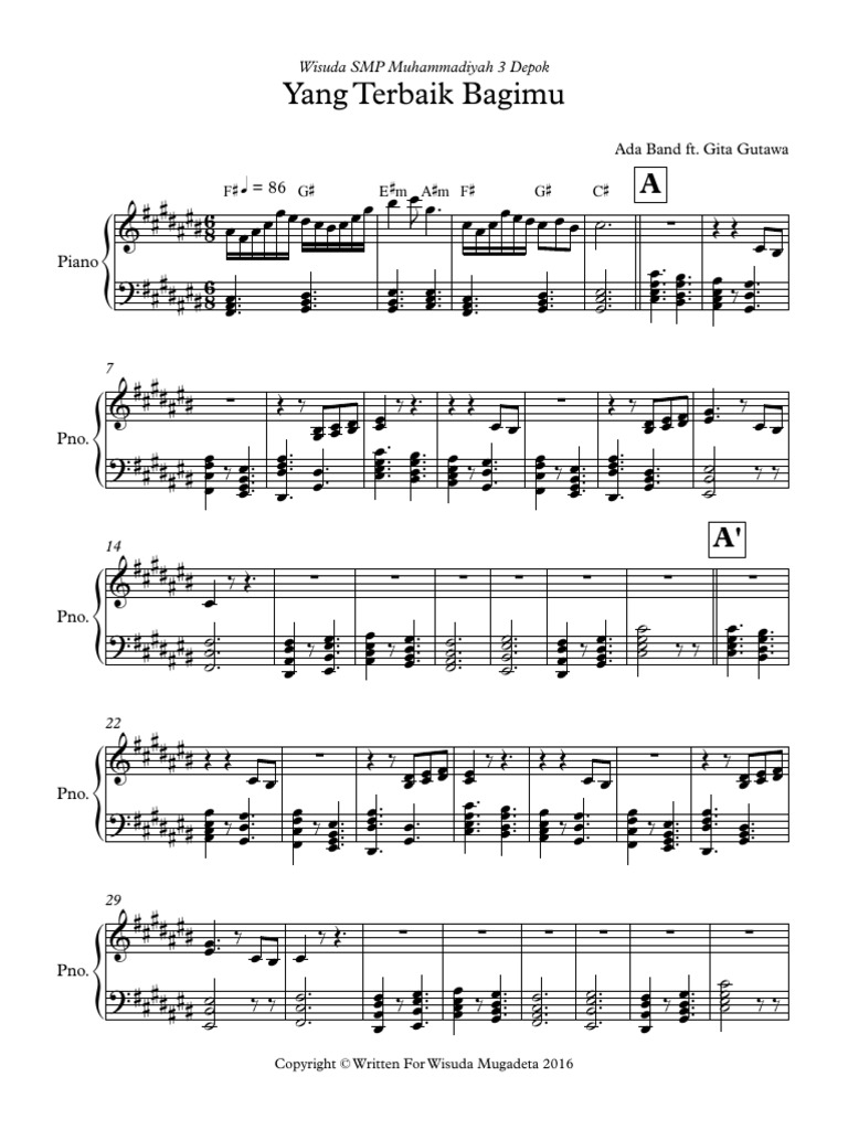 Yang Terbaik Bagimu Piano | PDF