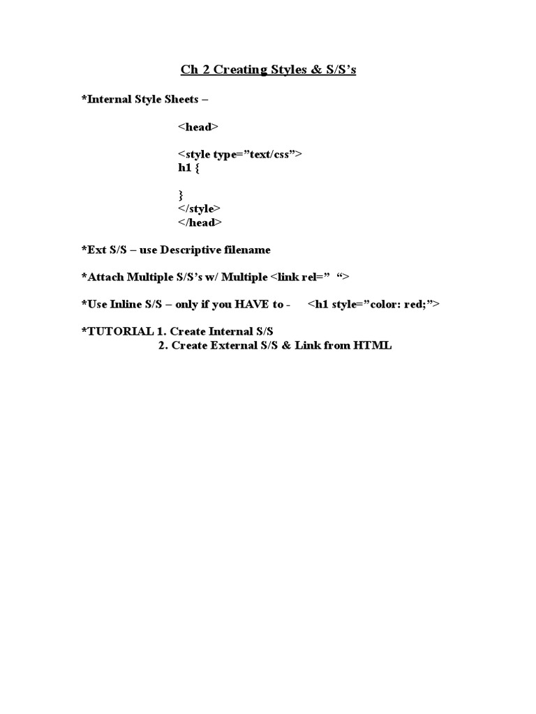 CSS Stylesheet Creation Guide | PDF
