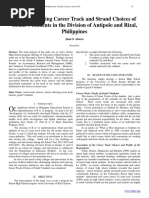 Factors Affecting Career Track and Strand Choices of Grade 9 Students in The Division of Antipolo and Rizal, Philippines