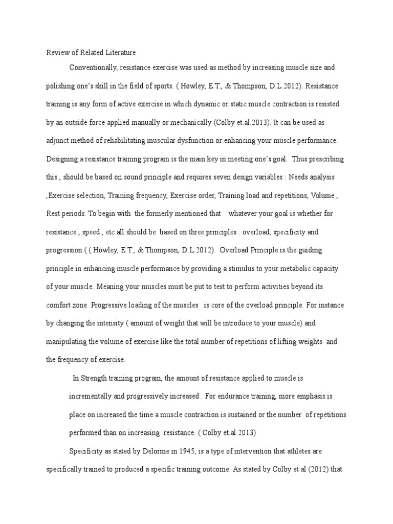 Resistance Training Principles and Design | PDF | Strength Training ...