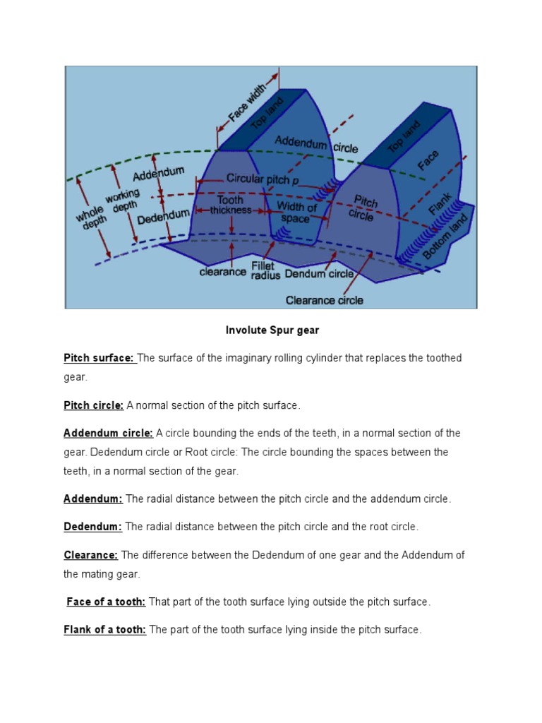 Involute Spur Gear PDF Gear Circle