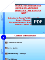 A Study On Effectiveness of Customers Relationship Management in State Bank of India