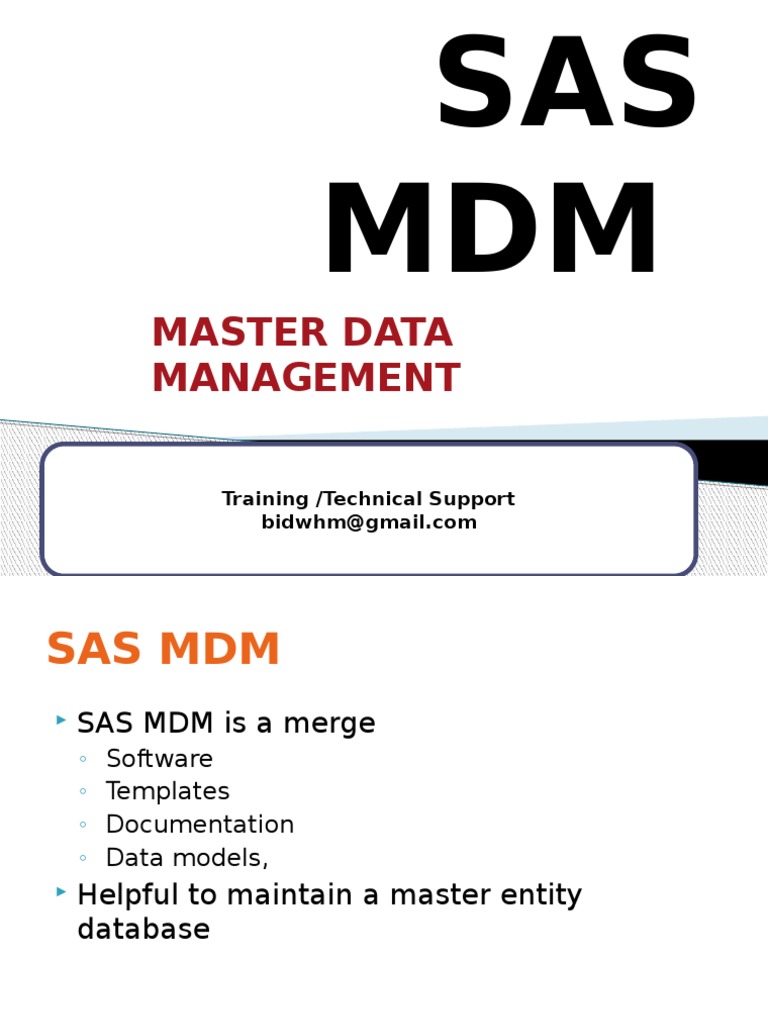 SAS Master Data Management Overview | PDF | Sas (Software) | Data Quality