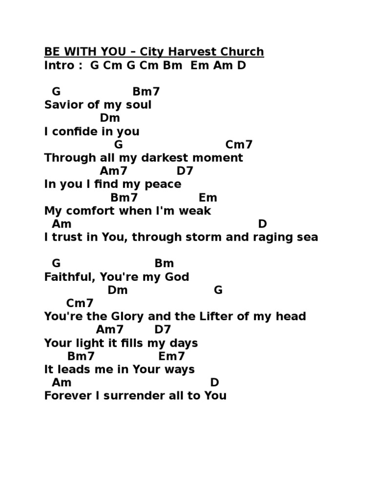 Be With You City Harvest Church Pdf