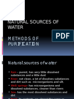 Natural Sources of Water: Methodsof Pu Rificatio N