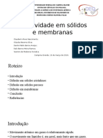 Difusividade em Sólidos e Membranas 2 - Trabalho