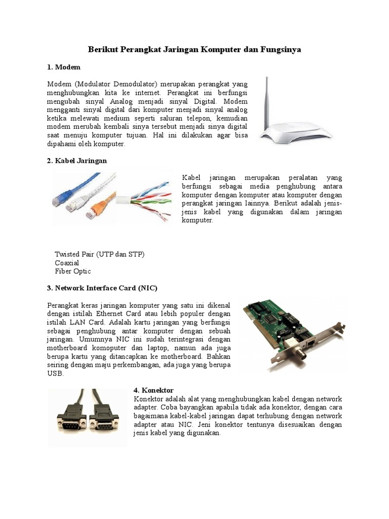 Jenis Jenis Perangkat Jaringan Komputer Pdf