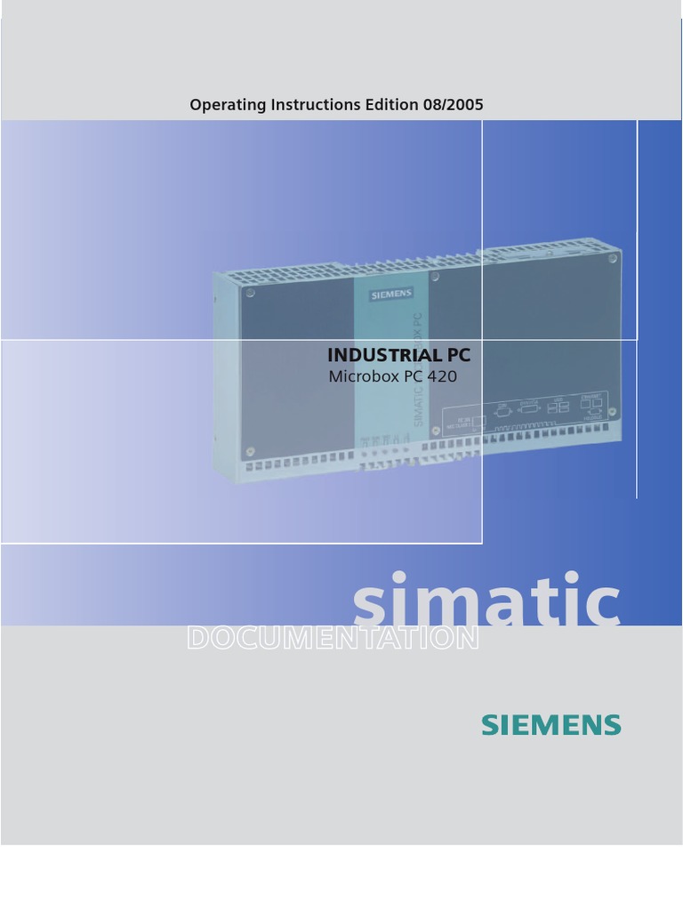 SIMATIC Microbox PC 420 Operating Instructions | PDF