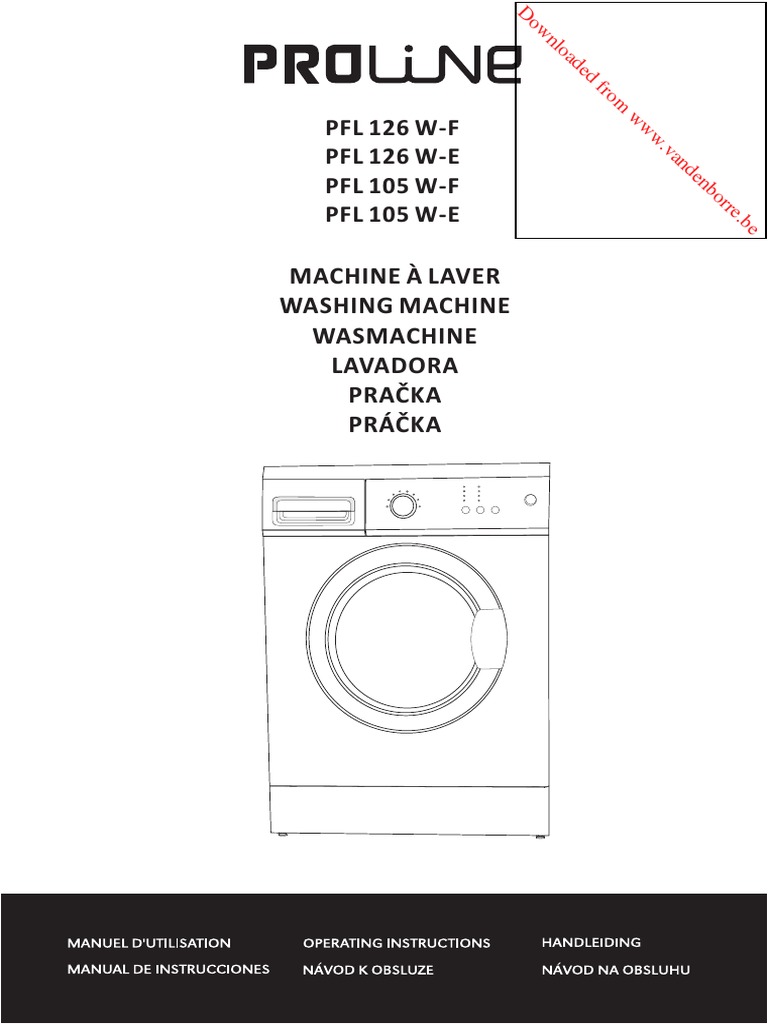Machine à Laver Proline 5 Kg Notice Proline Washing Machine Manual | PDF | Eau | Physique appliquée et  interdisciplinaire