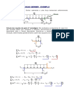 Vigas Gerber - Exemplo - Viga Gerber Triapoiada Submetida A Uma Forca Transversal Uniformemente Distribuida