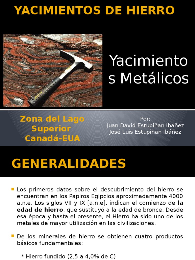 Yacimientos de Hierro PDF Hierro Geología