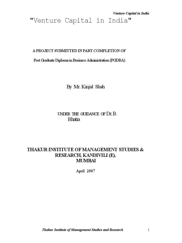Venture Capital in India | PDF | Venture Capital | Corporate Finance