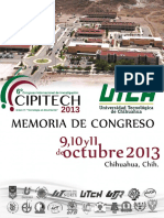 Memoria Sexto Congreso Internacional de Investigación, Cipitech 2013 (Utch)