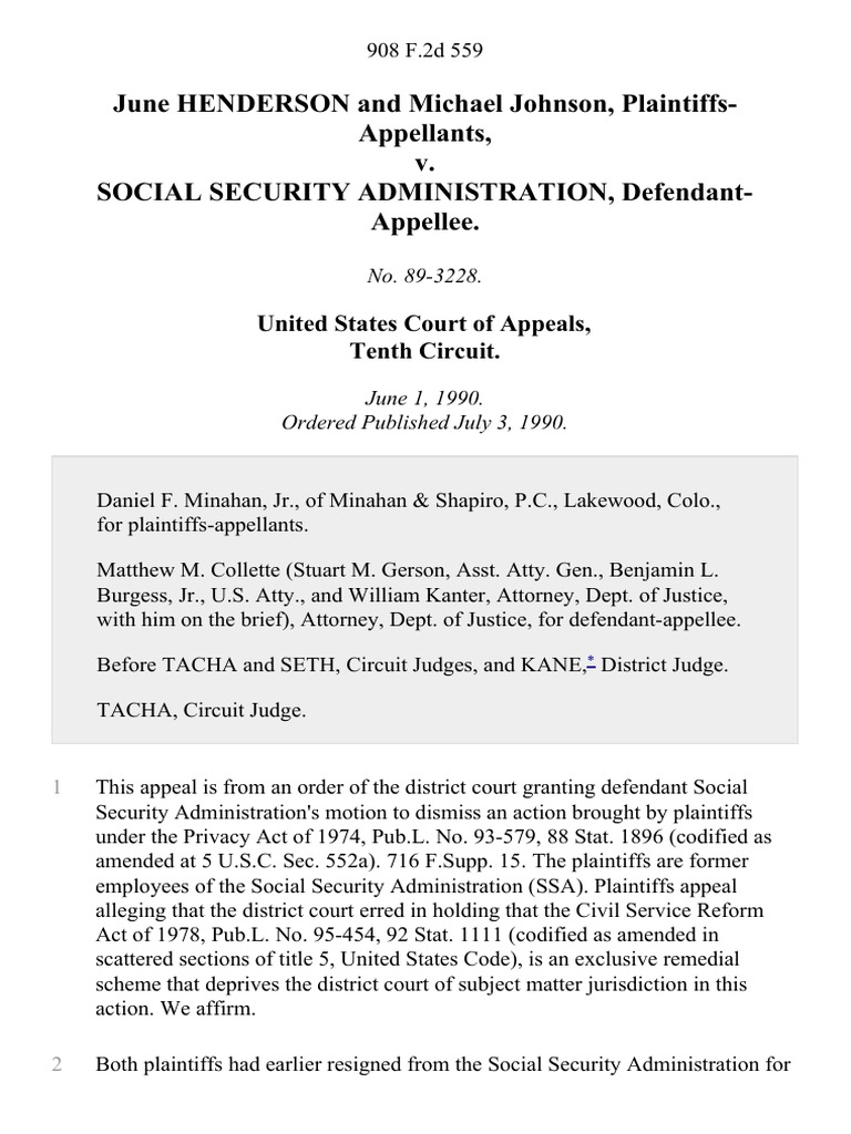 June Henderson and Michael Johnson v. Social Security Administration