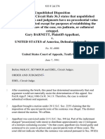 Gary Barnett v. United States, 935 F.2d 278, 10th Cir. (1991)