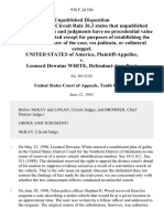 United States v. Leonard Dewaine White, 936 F.2d 584, 10th Cir. (1991)