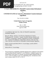 J. Larry Bradshaw, Plaintiff-Counterclaim v. United States of America, Defendant-Counterclaimant-Appellant, 83 F.3d 1175, 10th Cir. (1996)