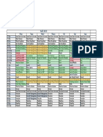 Week Schedule For Fall