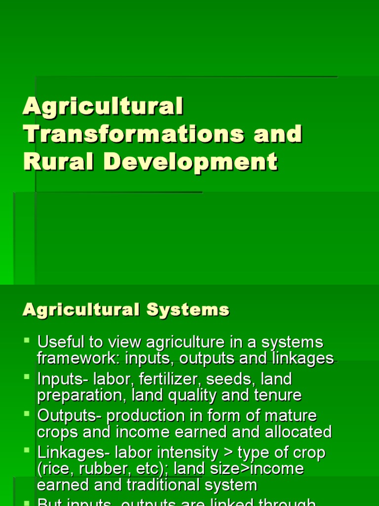 Agricultural Systems and Rural Development | PDF | Natural Rubber ...