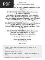 Myles Osterneck, Cross-Appellees v. E.T. Barwick Industries, Inc., E.T. Barwick, M.E. Kellar, Cross-Appellee, Buford Talley, Cross- Ernst & Whinney, Cross-Appellant. Myles Osterneck v. E.T. Barwick Industries, Inc., Ernest & Whinney, Myles Osterneck, Cross-Appellants v. E.T. Barwick Industries, Inc., Melvin E. Kellar and Buford A. Talley, Cross-Appellees, 825 F.2d 1521, 11th Cir. (1987)