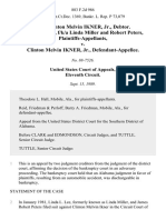 In Re Clinton Melvin Ikner, JR., Debtor. Linda L. Lee, F/k/a Linda Miller and Robert Peters v. Clinton Melvin Ikner, JR., 883 F.2d 986, 11th Cir. (1989)