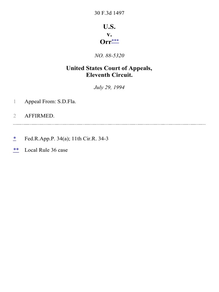 United States v. Orr, 30 F.3d 1497, 11th Cir. (1994) | PDF