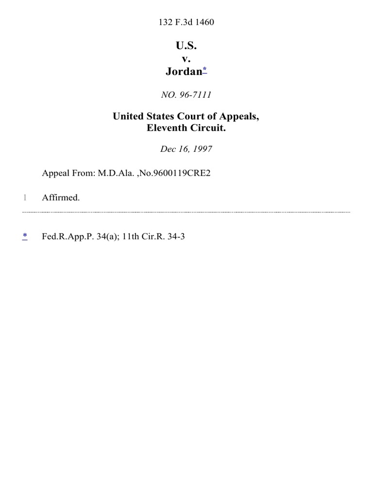 U.S. v. Jordan United States Court of Appeals, Eleventh Circuit PDF