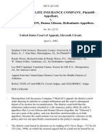 Metropolitan Life Insurance v. Max Levon Glisson, 295 F.3d 1192, 11th Cir. (2002)