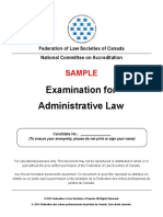 Examination For Administrative Law: Sample