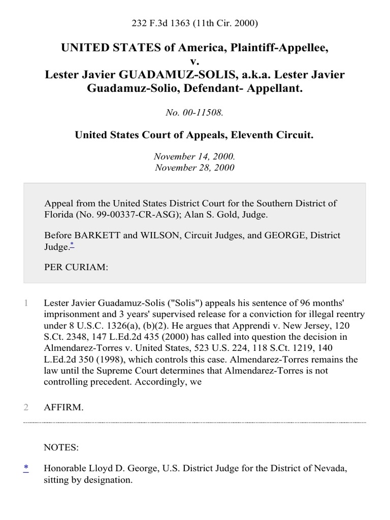 Illegal Reentry Sentence Appeal Affirmed | PDF | Law