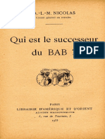 Nicolas-Qui Est Le Successeur Du Bab-1933 PDF