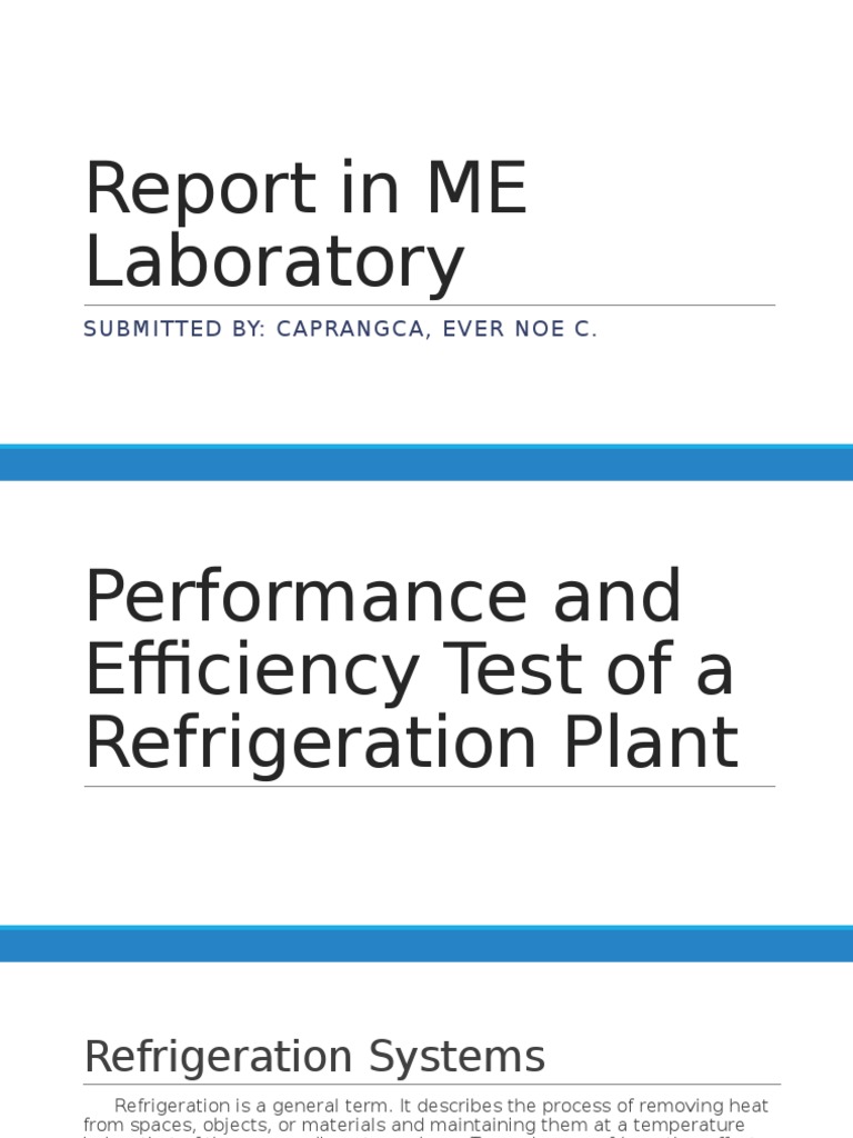 Refrigeration Plant Efficiency Testing | PDF | Refrigeration | Heat