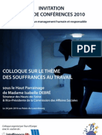 Programme Du Colloque Sur Les Souffrances Au Travail - 24.06.2010