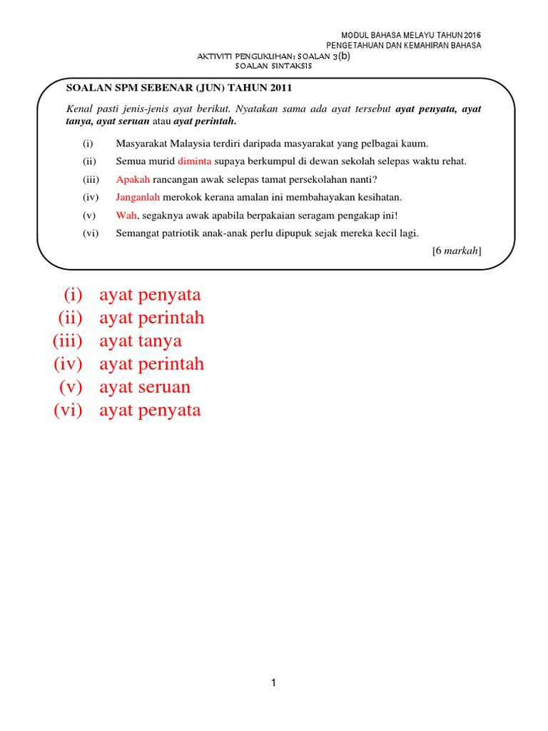 Skema Jawapan Soalan Tatabahasa Spm Jun Pdf