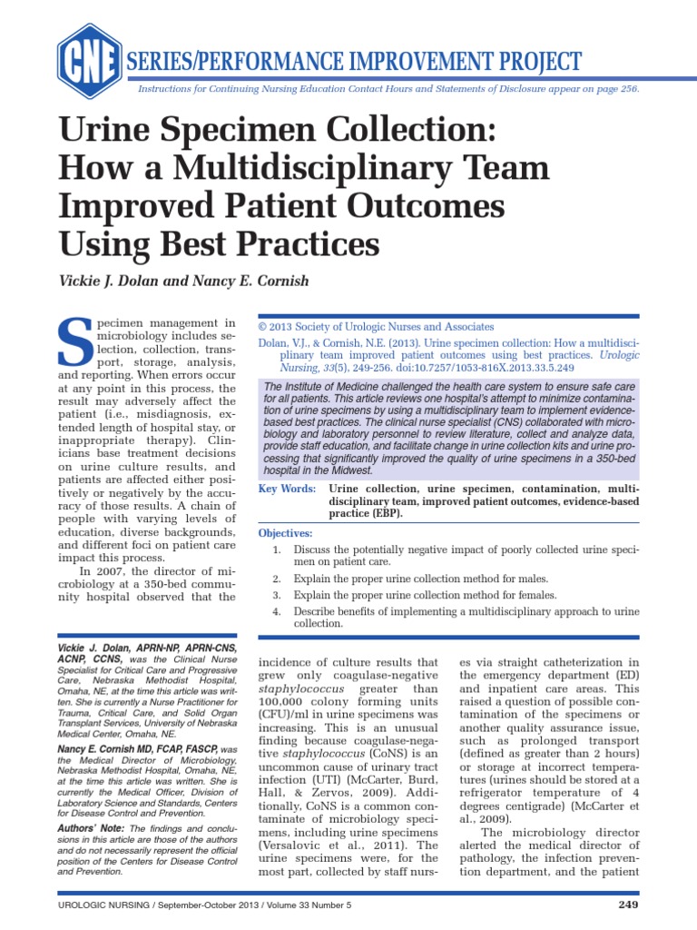 Urine Specimen Collection How A Multidisciplinary Team Improved Patient Using Best