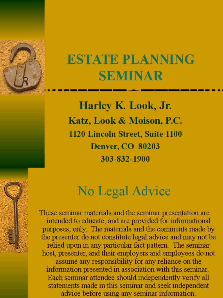 Estate Planning Seminar Basics Download Free Pdf Trust Law Estate