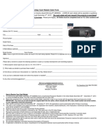 PT-AE8000U Home Theater Projector Holiday Cash Rebate Claim Form