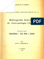 Bibliografía Selectiva de Antropologíachilena: Generalidades - Zona Norte Y Central